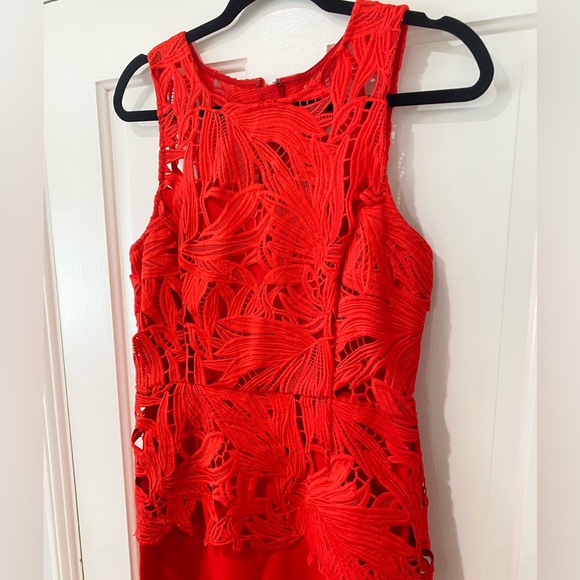 SACHIN & BABI Noir Viola Giupure Lace Peplum Dress - Picture 4 of 17